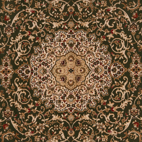 Navak Teppich Dunkelgrün Gold Beige Traditionell Eingefasst Orientalisch Medaillon Klassisch Wohndekor Blumenmuster Wohnzimmer Schlafzimmer Teppich Kaminmatte