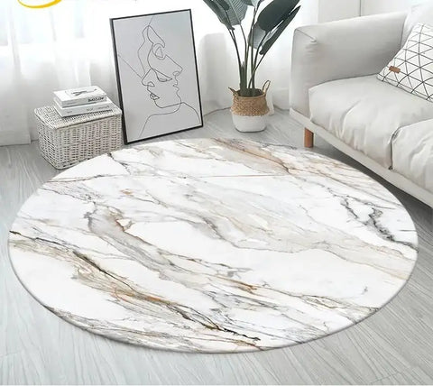 Navak Carpet Nordic Colour Green Gold White Marble Round Carpet Balcony Floor Mat Bathroom Living Room Home Yoga Coffee Mats Home Decor Rug