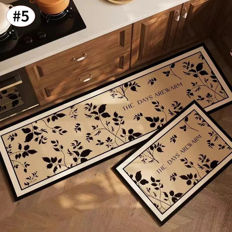 Navak Carpet Exclusive Picks American Light Luxury Wasserabsorbierende, rutschfeste, schmutzabweisende Fußmatte, Vintage-Kristallsamt-Küchentürteppich