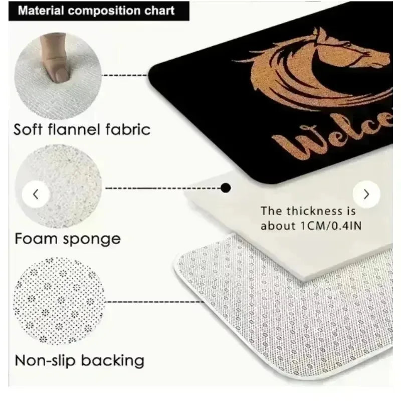 Navak Carpet 1 Stück Stitch Welcome Fußmatte, lebendiges Blumendesign, perfekt für Hauseingang, Schlafzimmer und Badezimmertüren, leicht zu reinigen, nur von Hand waschen