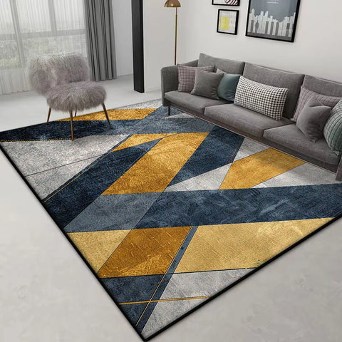 Navak Carpet Nordischer geometrischer Teppich – Großer rutschfester Teppich | Maßgefertigte Größe für Wohnzimmersofa und Schlafzimmer-Heimdekoration