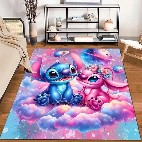 Navak Carpet Daily Picks Stitch Cartoon HD Printed Carpet Rug for Living Room Bedroom Decoration Picnic Camp Kitchen Carpet Crawling Carpet Mat
