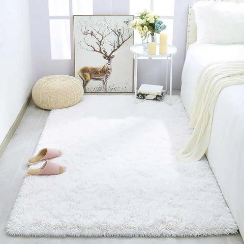 Navak Teppich Shag Wohnzimmer Seidenwolle Teppich Home Schlafzimmer Bett Vollbodenmatte Nordisches Sofa Rutschfeste Matte Einfaches Windplüschkissen
