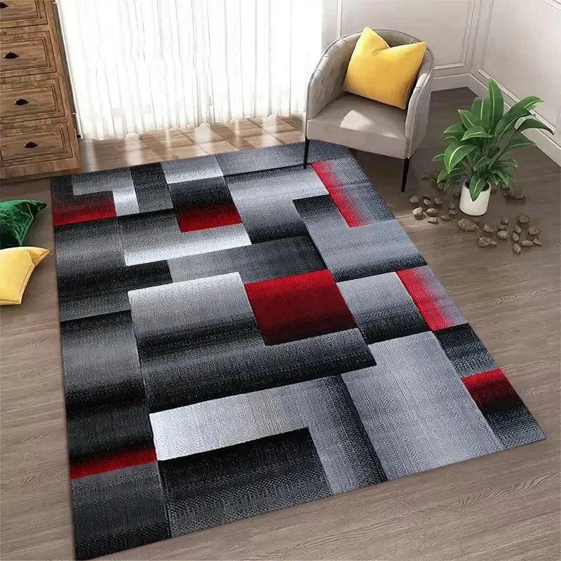 Navak Teppich, nordischer Stil, abstrakter geometrischer Teppich, rutschfester, waschbarer Teppich für Wohnzimmer, Schlafzimmer und Heimdekoration, Bodenmatte
