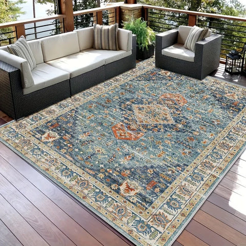 Navak Teppich, 1 Stück, dick, Herbst, neuer böhmischer Stil, große Fläche, Outdoor-Terrasse, Gartenmatte, rutschfest, Wohnmobil, Camping, Kristall-Samtmatte,