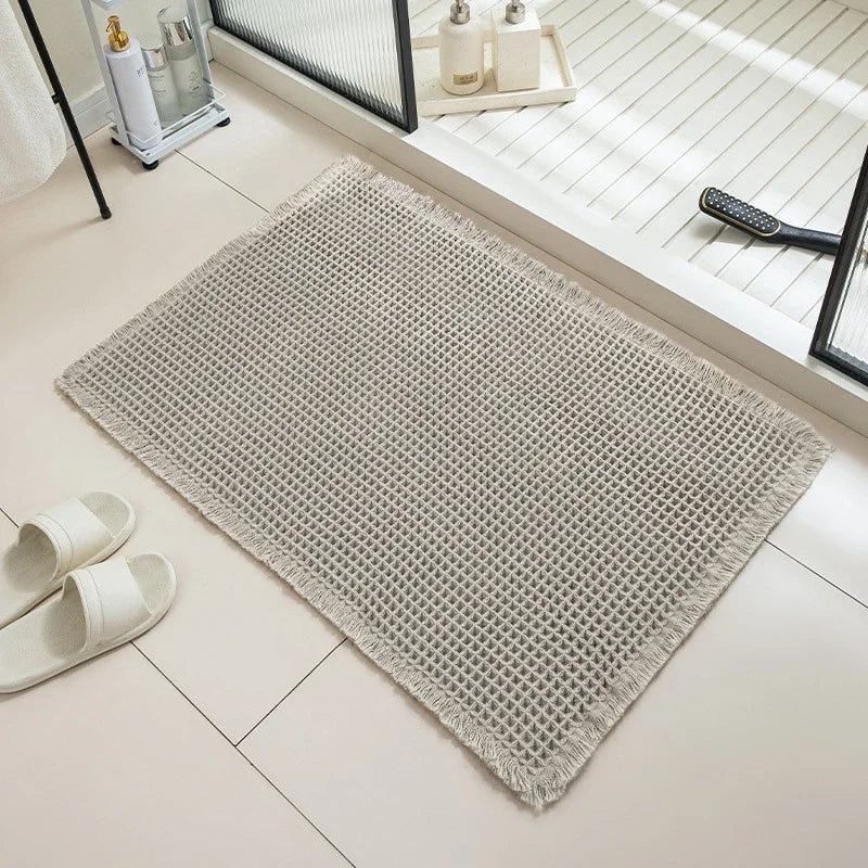 Navak Teppich Badezimmer saugfähiger Teppich Waffel rutschfeste Badematte weiche Fußmatte Toilette saugfähig neben Badewanne Waschbecken maschinenwaschbarer Teppich