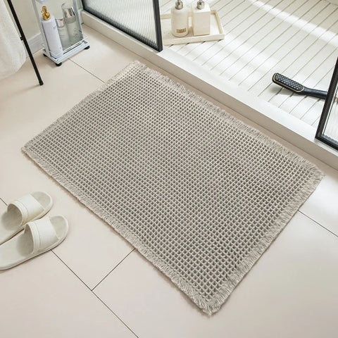 Navak Teppich Badezimmer saugfähiger Teppich Waffel rutschfeste Badematte weiche Fußmatte Toilette saugfähig neben Badewanne Waschbecken maschinenwaschbarer Teppich