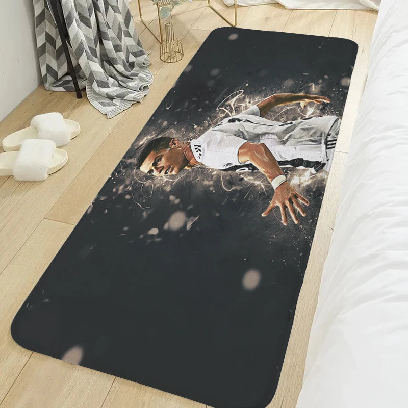 Navak Teppich, Teppich für Schlafzimmer, Cristiano Ronaldo CR7, Küche, Veranda, Fußmatte, rutschfest, Balkon, Badvorleger, Wohndeko-Artikel, Fußmatte, Eingangstür