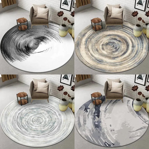 Navak Teppich Abstrakte Kunst Runder Teppich Wohnzimmer Sofa Schlafzimmer Dekorativer Teppich Computerstuhl Bodenmatte Rutschfest