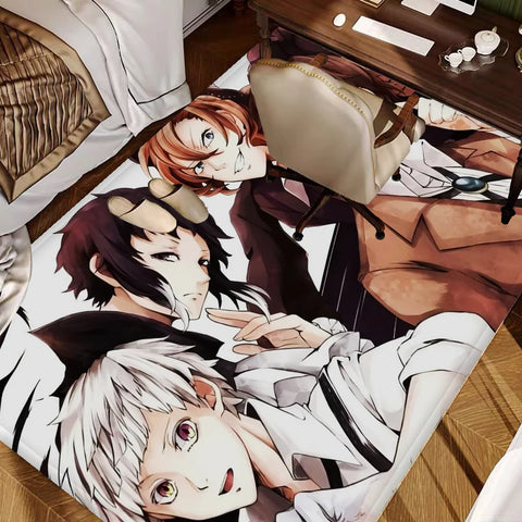 Navak Carpet Bungo Stray Dogs Zimmermatten Retro Multiple Choice Wohnzimmer Küchenteppich Rutschfester Willkommensteppich