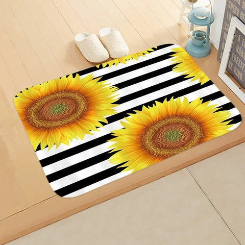 Navak Teppich, Sonnenblumen-Eingangs-Willkommens-Fußmatte, Blumen, Schlafzimmer, Nachttisch-Dekor, Teppich, rutschfest, Badezimmer, Küche, Fußmatten für den Innenbereich