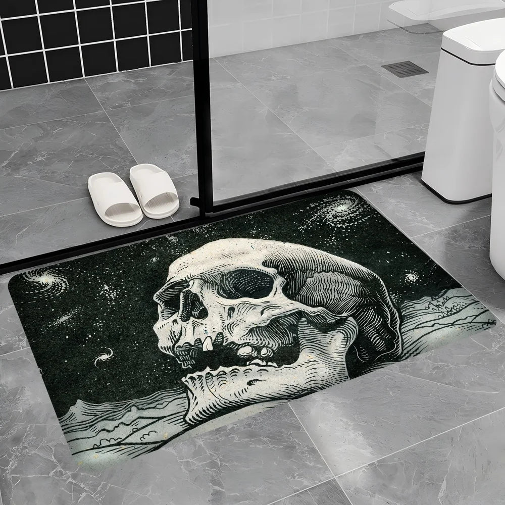 Navak Teppich Dark Horror Skull Anime Bodenteppich Nordischer Stil Home Fußmatte Badezimmer-Toilettenmatten Schlafzimmer Nachttischmatten