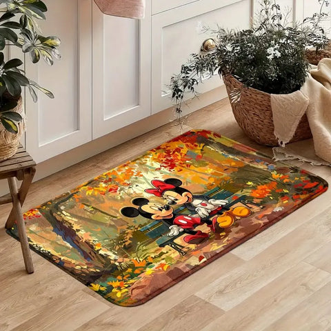 Navak Carpet Daily Picks Mickey & Minnie Welcome Door Mat Non-Slip Indoor Outdoor Entrance Mat Carpet for Living Room Bedroom Kitchen  Laundry Rug