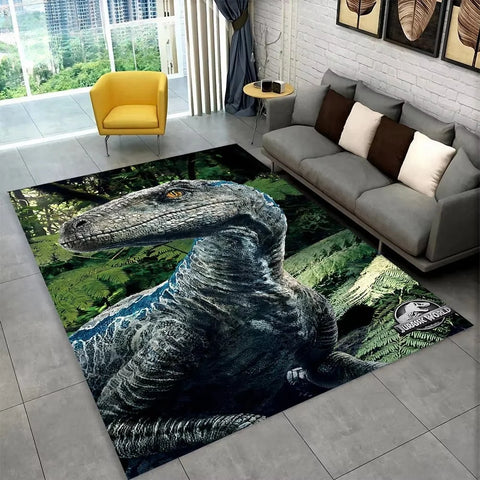 Navak Carpet 3D J-Jurassic Park Dinosaurier-Teppich, großer Teppich, Schlafzimmer, Kinderspielzimmer, Bodenmatte, rutschfest, Wohnzimmer-Dekor, lustiger Sofa-Akzent