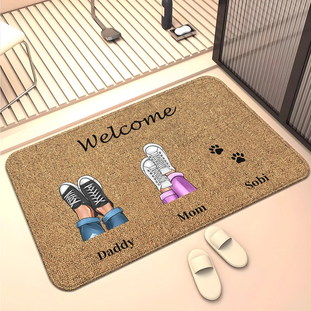 Navak Teppich Familienmitglieder Zuhause Wohnzimmer Sofa Fußmatte Dekoration Anti-Rutsch-Bodenmatte Niedlicher Teppich Fußmatte Teppich Bereich Teppich Kawaii Teppich