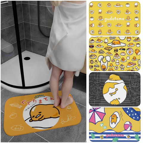 Navak Carpet G-Gudetama L-Lazy Egg Floor Mat INS Style Soft Bedroom Floor House Laundry Room Mat Anti-skid Bedside Area Rugs