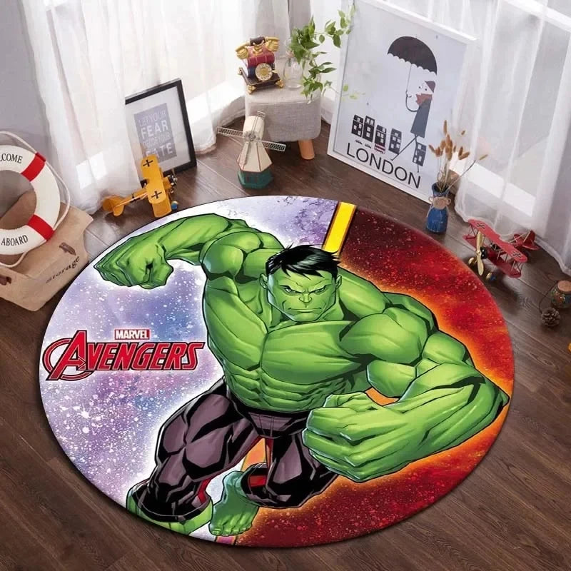 Navak Carpet Daily Picks DISNEY Marvel The Avengers Runder Teppich Anime-Teppich Rutschfeste Spielmatte Niedliche Bodenteppiche für Wohnzimmer, Schlafzimmer, Kindermatten