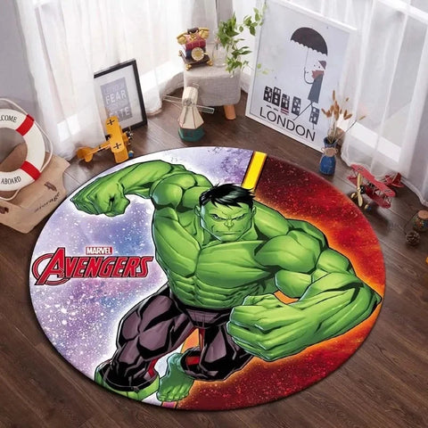 Navak Carpet Daily Picks DISNEY Marvel The Avengers Runder Teppich Anime-Teppich Rutschfeste Spielmatte Niedliche Bodenteppiche für Wohnzimmer, Schlafzimmer, Kindermatten