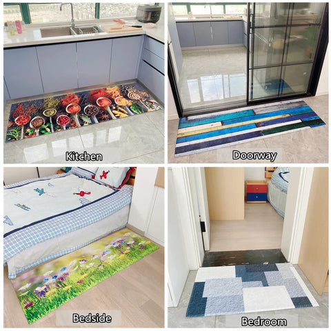 Navak Teppich Küchenmatte Zuhause Wohnzimmer Balkon Schlafzimmer Bodendekor Fußteppich Haus Badezimmer Eingangstür Flur Saugfähiger Rutschfester Teppich