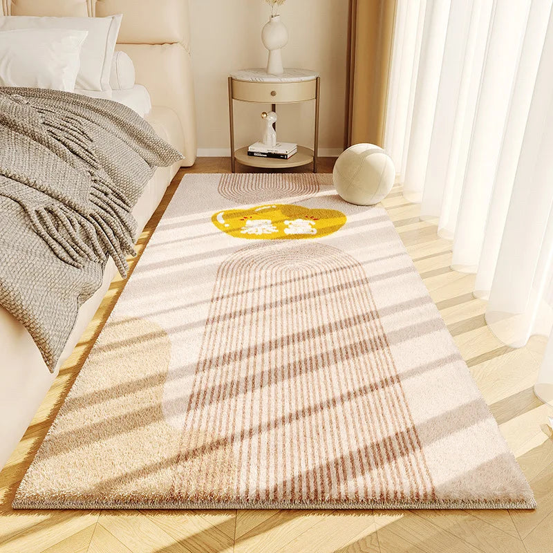 Navak Carpet Exclusive Picks – Einfacher, cremefarbener Kunstkaschmir-Teppich für Wohnzimmer, flauschige Teppiche, Heimdekoration, Schlafzimmer, Garderobe, Nachttisch, rutschfeste Teppiche