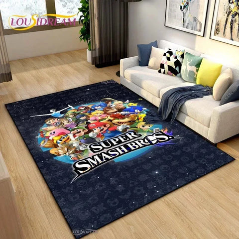 Navak Teppich Mario Cartoon Anime Teppich für Wohnzimmer Schlafzimmer Niedliche Teppiche Tisch Küchentür Kinder Rutschfeste Fußmatten Alfombra Geburtstagsgeschenk