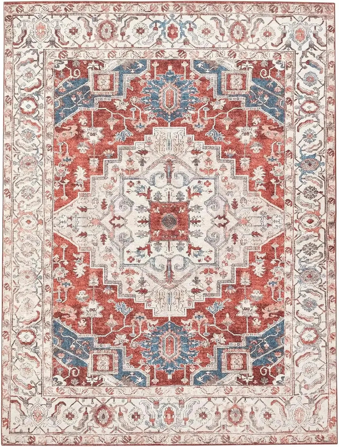 Navak Teppich, rutschfeste Rückseite, rosa, weicher Teppich, faltbar, maschinenwaschbar, Retro-Stil, für Wohnzimmer, Schlafzimmer, Esszimmer, Heimbüro, Dekoration