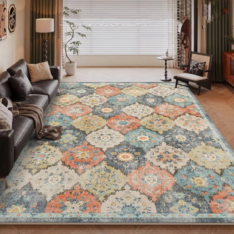 Navak Carpet Teppiche im amerikanischen Retro-Stil für Schlafzimmer, große Bereiche, Wohnzimmerdekoration, Plüschteppich, rutschfeste Lounge-Bodenmatte, flauschiger, weicher Teppich