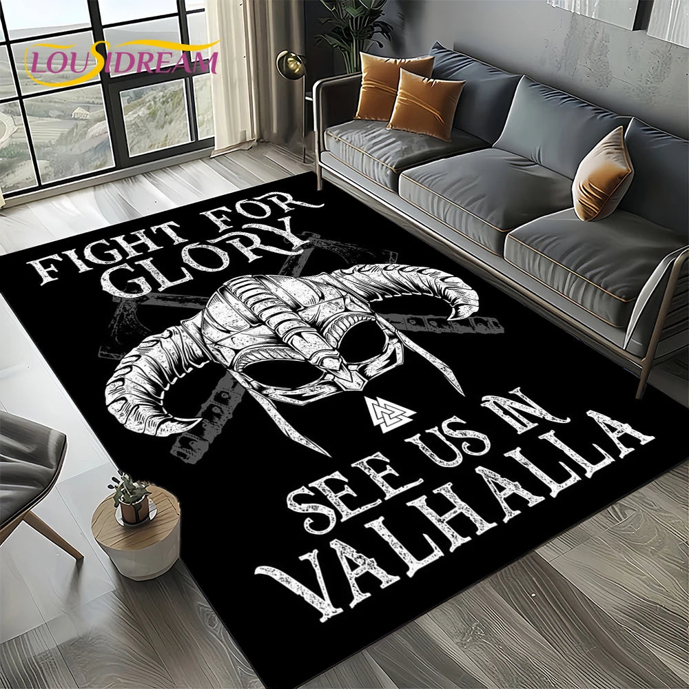 Navak Teppich Odin Viking Symbol Valknut Nordic Valhalla Teppich Teppich für Wohnzimmer Schlafzimmer Home Sofa Dekoration, Bereich Teppich rutschfeste Bodenmatte