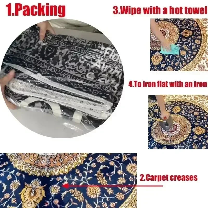 Navak Teppich Amerikanischer Retro-Teppich Blau Braun Wohnzimmer Hochwertige Schlafzimmer Nachttischmatte Garderobe Sofa Einfacher Teppich Alfombra Dekorieren
