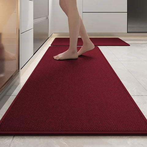 Navak Carpet Leinen-Küchenteppich, absorbiert Wasser und Öl, rutschfest und verschleißfest, lange Bodenmatte, nicht waschbar, abwischbarer Teppich, schmutzabweisend