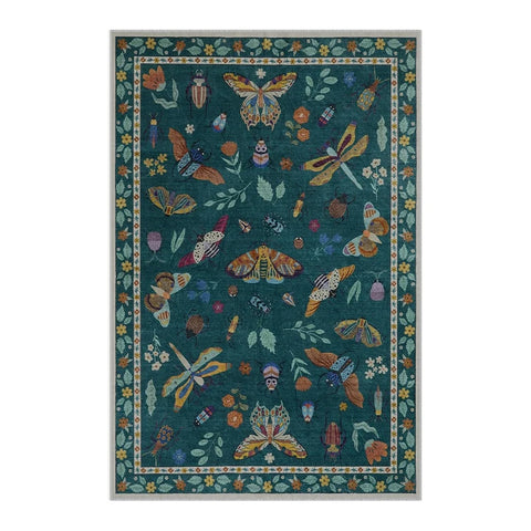 Navak Carpet Rug for Living Room Carpet Large Size Bedroom Bedside Floor Mat Green Insect Carpets Tropical Rainforest Home Decoration Rugs