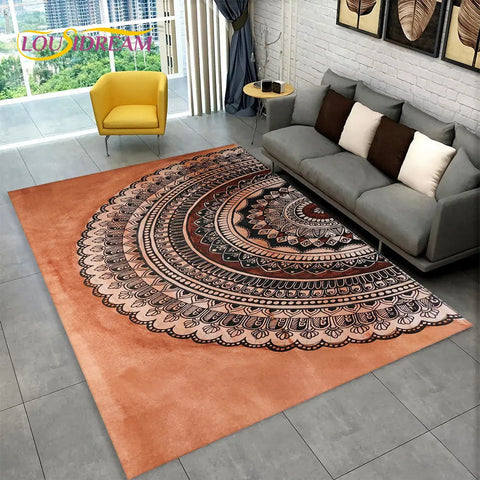 Navak Carpet Bohemia Mandala Geometrischer Teppich, Teppich für Zuhause, Wohnzimmer, Schlafzimmer, Sofa, Fußmatte, Küchendekor, rutschfeste Fußmatten für Kinder