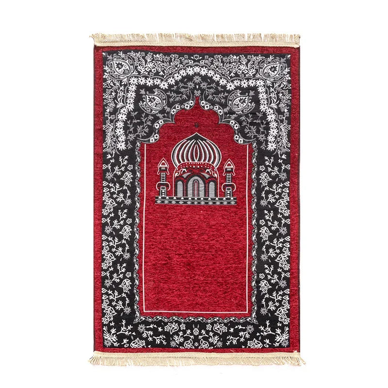 Navak Teppich Damen Herren Muslimischer Gebetsteppich Anbetung Kniend Bedruckte Bodenmatte Tragbare Reise-Gebetsteppiche Ramadan-Geschenk Weicher islamischer Gebetsteppich
