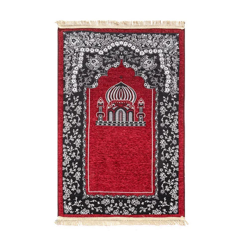 Navak Teppich Damen Herren Muslimischer Gebetsteppich Anbetung Kniend Bedruckte Bodenmatte Tragbare Reise-Gebetsteppiche Ramadan-Geschenk Weicher islamischer Gebetsteppich