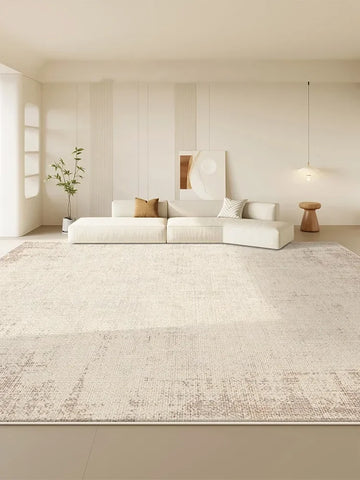 Navak Teppich Moderner Beige Wohnzimmerteppich Creme Abstrakter Dekorativer Teppich Luxuriöser großer Garderobenteppich Rutschfester Pflegeleichter Schlafzimmerteppich