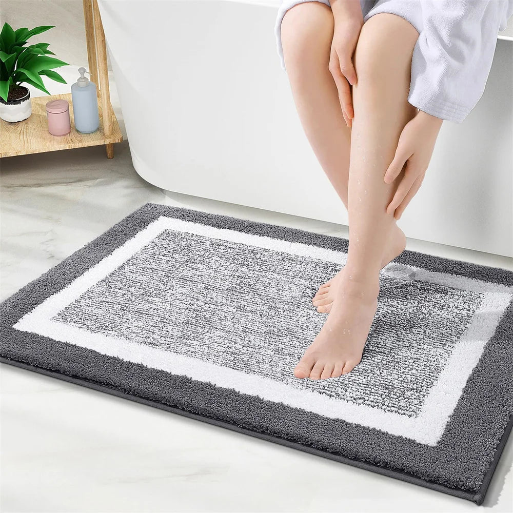 Navak Carpet Olanly Shaggy-Badematte, Mikrofaser, super saugfähig, Badezimmer-Duschvorleger, rutschfest, weiche Duschmatten, Bodenplüschteppich, Fußwaschmatte