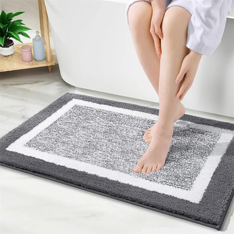 Navak Carpet Olanly Shaggy-Badematte, Mikrofaser, super saugfähig, Badezimmer-Duschvorleger, rutschfest, weiche Duschmatten, Bodenplüschteppich, Fußwaschmatte
