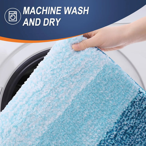 Navak Carpet Kitinjoy Badezimmerteppich, extra weich, saugfähig, Mikrofaser, rutschfest, Plüsch, zottelig, maschinenwaschbar, Badezimmerteppich