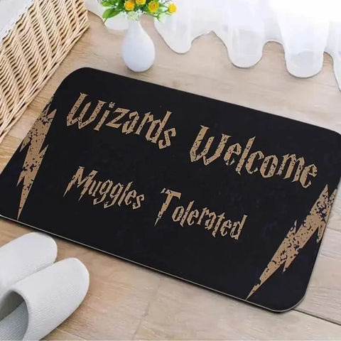 Navak Carpet Welcome Muggles Eingangsmatte Wohnzimmer Bodendekoration Teppich Rutschfester, leicht zu reinigender Teppich Home Office Waschbare Fußmatten
