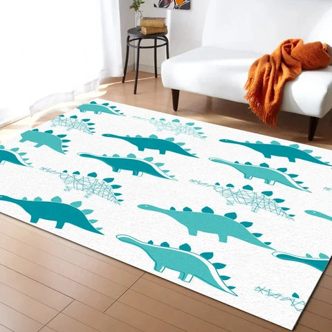 Navak Teppich, Cartoon-Dinosaurier-Teppich, Dino-Teppich, rutschfeste Dinosaurier-Bodenmatte für Spielzimmer, Klassenzimmer, Kinderzimmer-Dekor, Krabbelmatte für Kinder