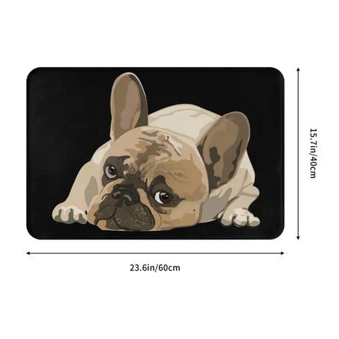 Navak Carpet Custom Fußmatte mit süßem französischem Bulldoggen-Motiv, rutschfest, für Eingangsbereich, Küche, Badezimmer, Tür, Bodenmatte, Garage, Teppich, Fußpolster