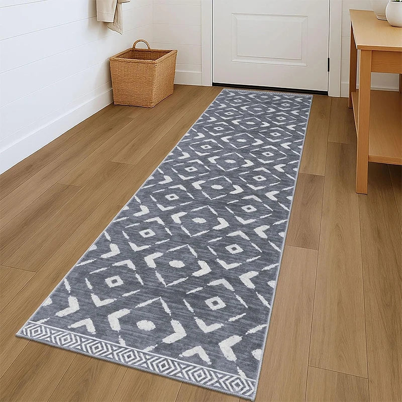 Navak Teppichläufer für Flurteppiche, rutschfeste Fußmatten, weiche, maschinenwaschbare Teppiche, geometrische Bohemian-Korridor-Heimdekor-Teppiche