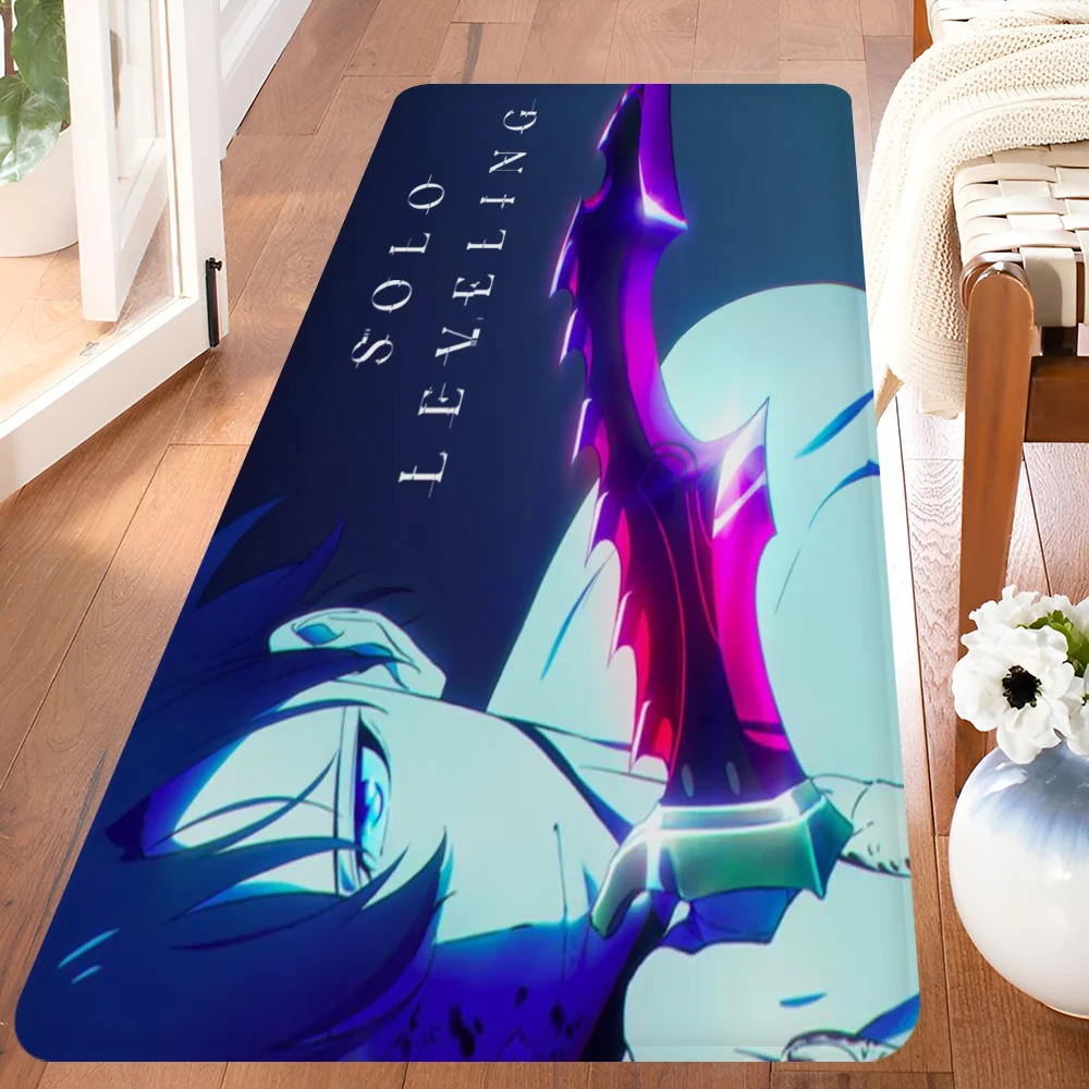 Navak Carpet Anime Solo L-Leveling Gaming-Fußmatte für den Eingangsbereich, waschbar, rutschfest, für Wohnzimmer, Sofa, Stühle, Bereichsmatte, Küche, Willkommens-Fußmatte