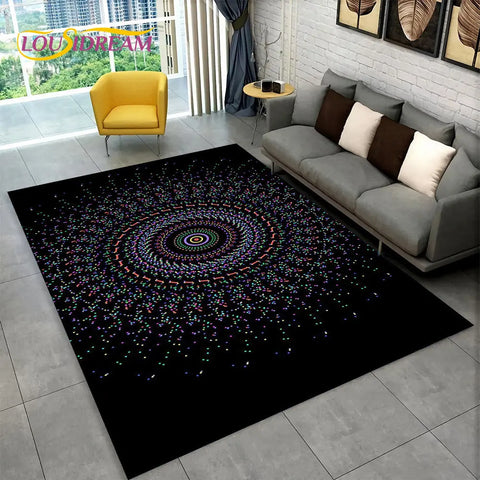 Navak Carpet Bohemia Mandala Geometrischer Teppich, Teppich für Zuhause, Wohnzimmer, Schlafzimmer, Sofa, Fußmatte, Küchendekor, rutschfeste Fußmatten für Kinder