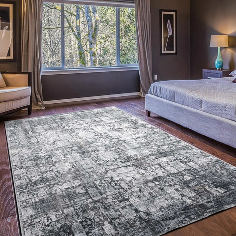 Navak-Teppich, Vintage-Boho-Teppich, ultraweicher, niedriger Flor, waschbar, rutschfest, schmutzabweisend, bedruckter Teppich für Wohnzimmer und Schlafzimmer P