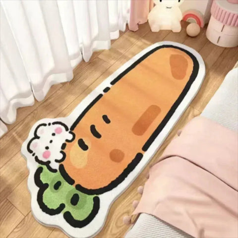 Navak Carpet Exclusive Picks Verbessertes Material Lustiger Cartoon-Schlafzimmer-Nachttischteppich Wohnzimmer Badezimmer Küche Rutschfester waschbarer Teppichmatte Heimdekoration