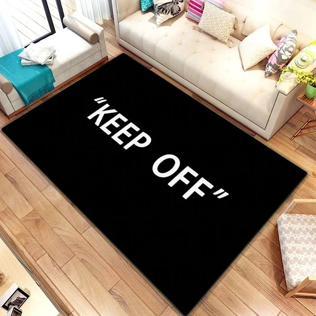 Navak Carpet KEEP OFF Teppich für Wohnzimmer, Heimdekoration, Schlafzimmer, Nachttisch, Flanell-Bodenmatte, große Flächenteppiche, rutschfeste Fußunterlage für den Balkon