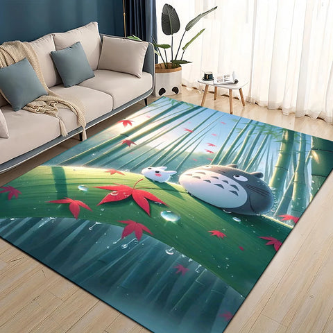 Navak Carpet 3D T-Totoros Cartoon-Teppich, Teppich für Wohnzimmer, Kinderzimmer, Sofa, Fußmatte, Dekoration, rutschfeste Bodenmatte für Kinder