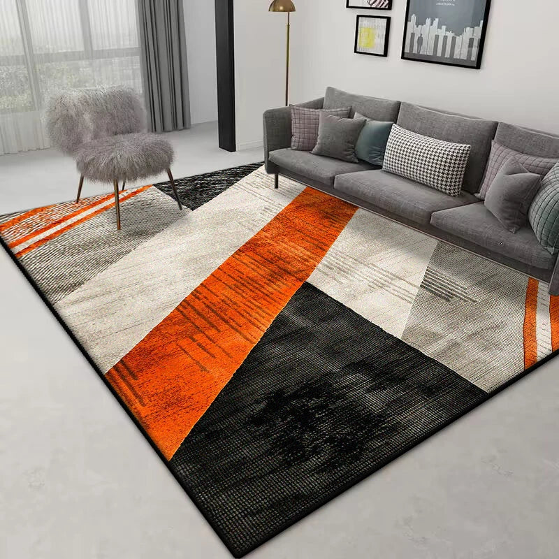 Navak Carpet Nordischer geometrischer Teppich – Großer rutschfester Teppich | Maßgefertigte Größe für Wohnzimmersofa und Schlafzimmer-Heimdekoration