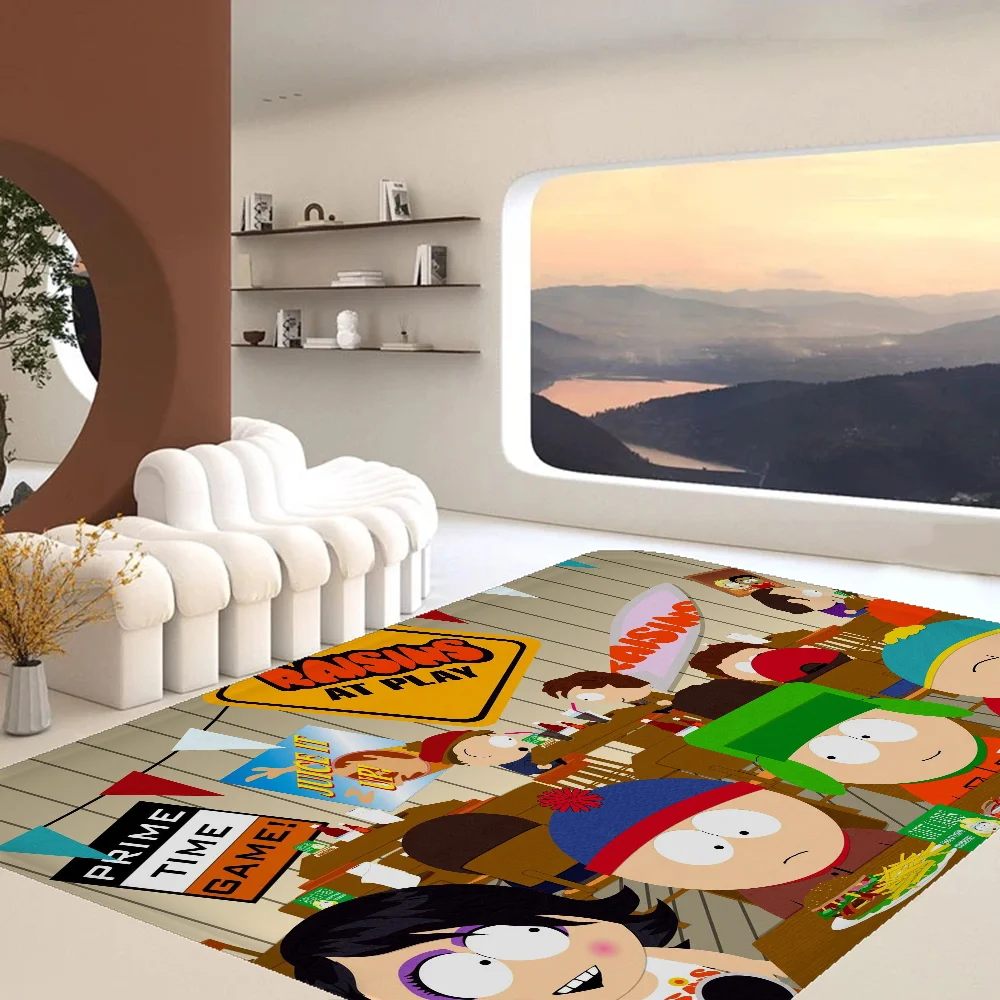 Navak Carpet Amine S-South Cartoon P-Park Fußmatte, waschbar, rutschfest, für Wohnzimmer, Sofa, Stühle, Fußmatte, Küchenfußmatte, Teppich